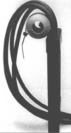 Guage hanging from handlebar